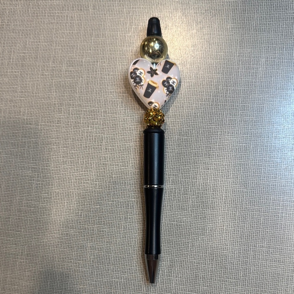 Elegant Heart Pen with Floral Design